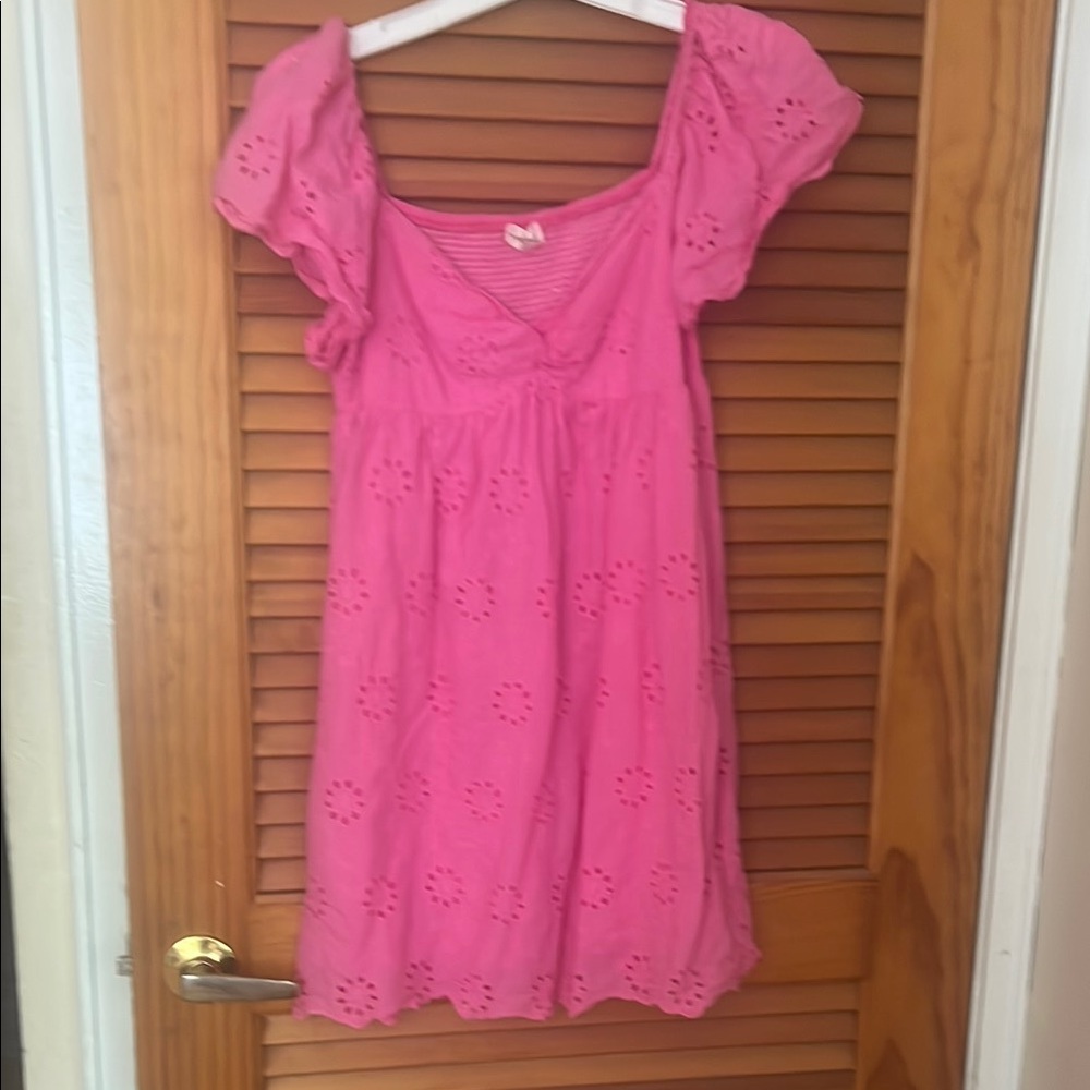 Pink Eyelet Women's Dress